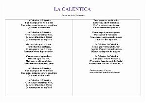 Z002 VIDEO DE LA CALENTICA SUR UN AIR DE CUCARACHA 2 LES PAROLES